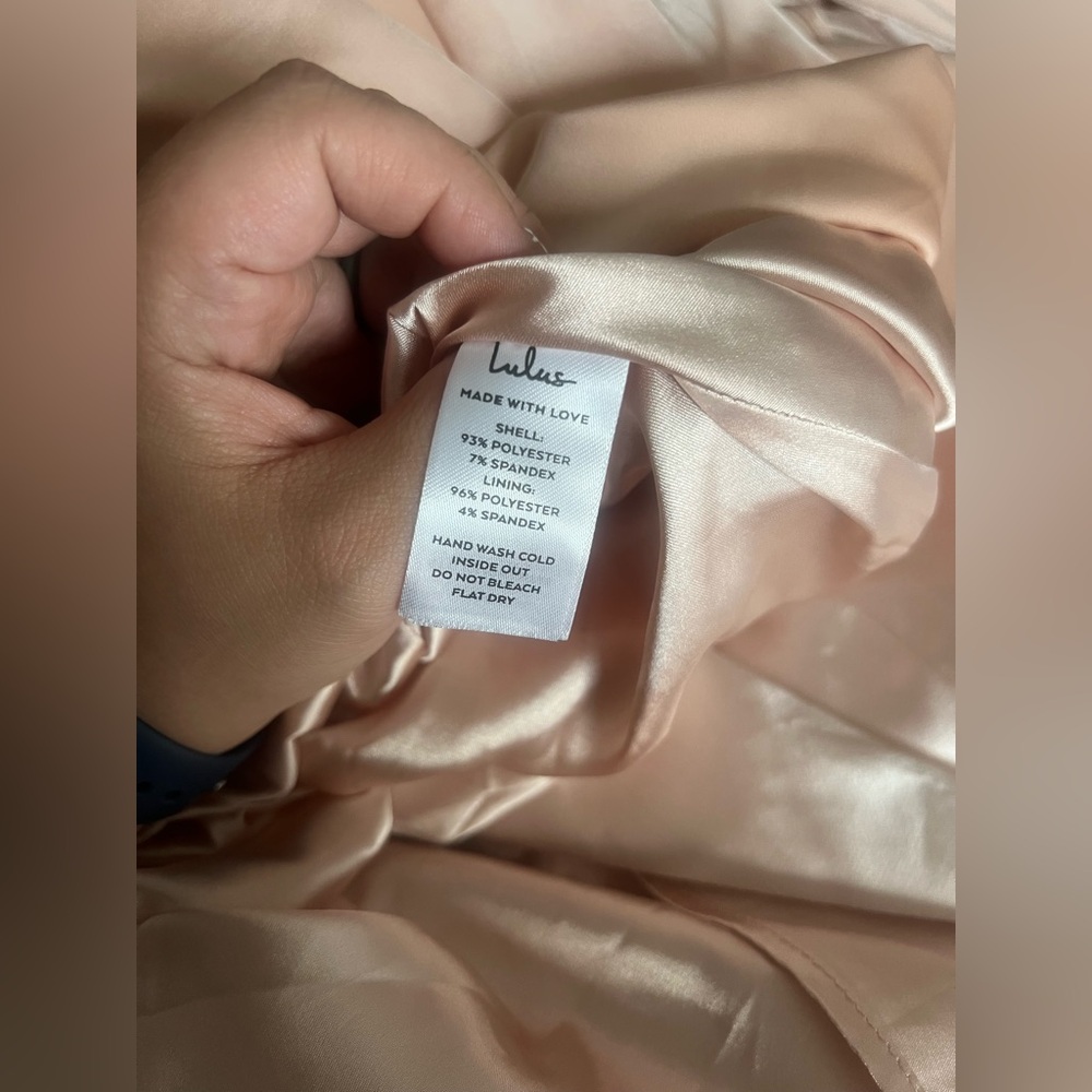Lulus Strut and Stun Champagne Satin Halter Two-Piece Maxi Dress Size Small - Picture 8 of 14